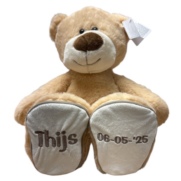 Knuffel beer met geborduurde voetjes - Afbeelding 19