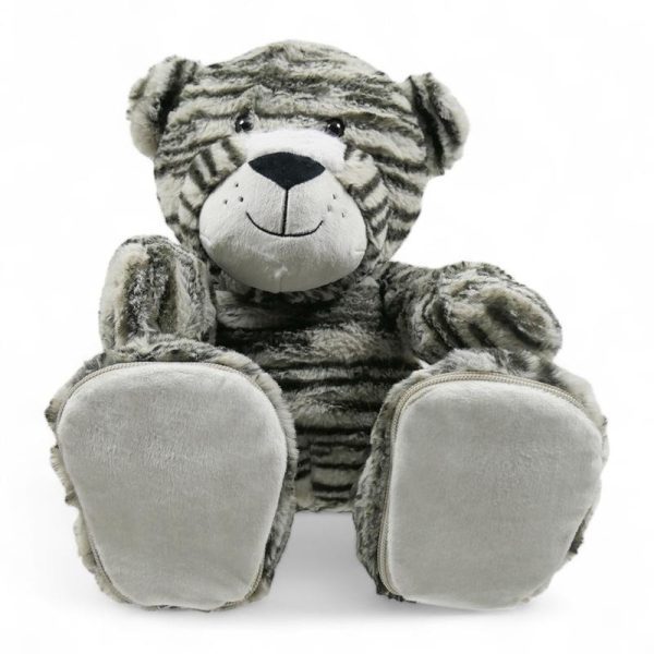 Knuffel beer met geborduurde voetjes - Afbeelding 2